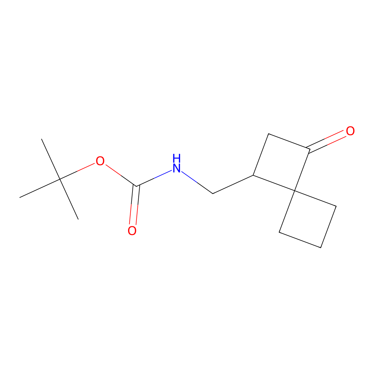 tert-butyl N-((3-oxospiro(3.3)heptan-1-yl)methyl)carbamate molecular structure, CAS 2361644-49-5