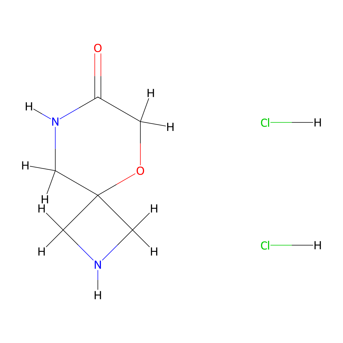 5-Oxa-2,8-diazaspiro(3.5)nonan-7-one dihydrochloride molecular structure, CAS 2361644-54-2