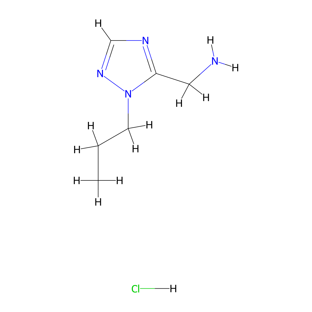 (1-propyl-1H-1,2,4-triazol-5-yl)methanamine hydrochloride molecular structure, CAS 2361644-55-3
