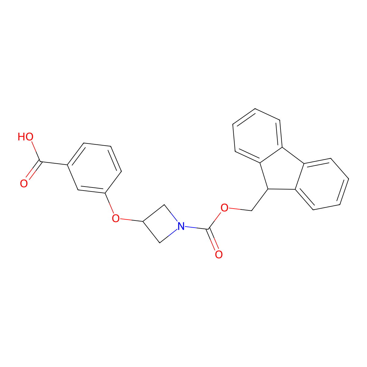3-[1-(9H-Fluoren-9-ylmethoxycarbonyl)azetidin-3-yl]oxybenzoic acid molecular structure, CAS 2361644-83-7