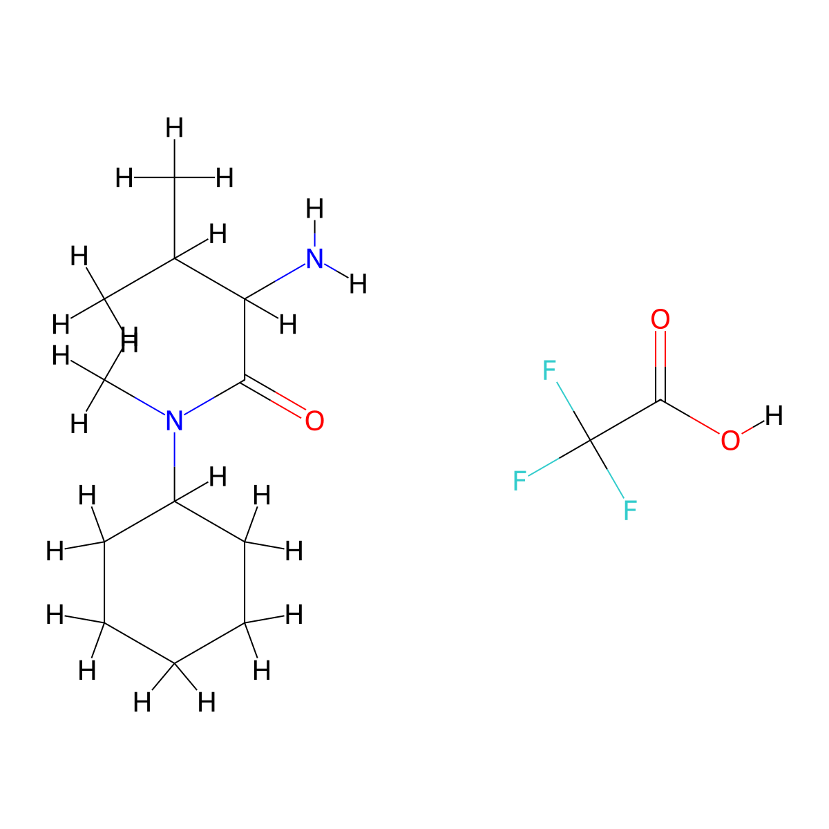 2-amino-N-cyclohexyl-N,3-dimethylbutanamide,trifluoroaceticacid molecular structure, CAS 2361644-88-2