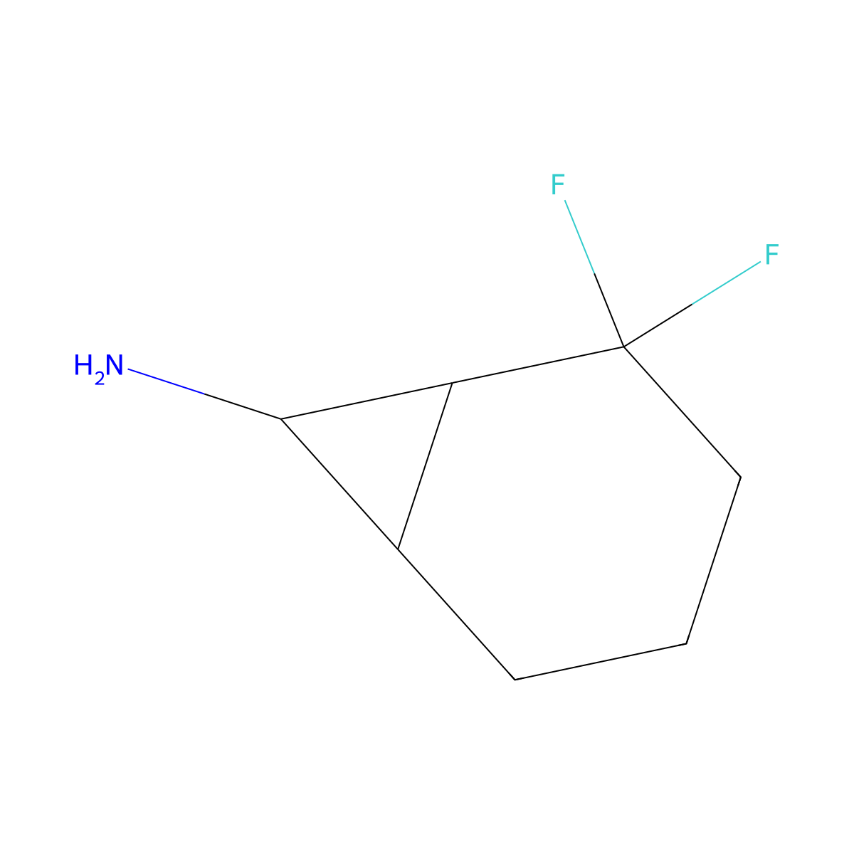 2,2-Difluorobicyclo[4.1.0]heptan-7-amine molecular structure, CAS 2361644-95-1