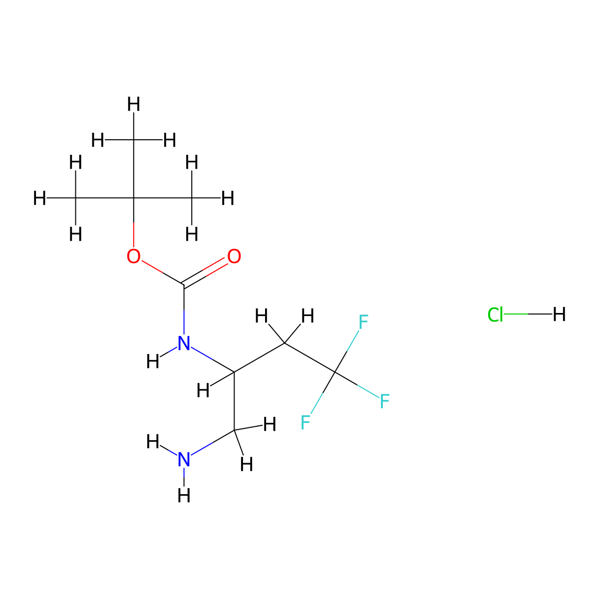 tert-butyl N-(1-amino-4,4,4-trifluorobutan-2-yl)carbamate hydrochloride molecular structure, CAS 2361644-97-3