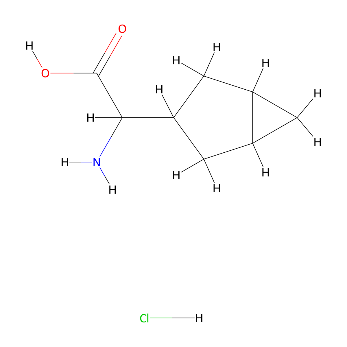 2-Amino-2-{bicyclo[3.1.0]hexan-3-yl}acetic acid hydrochloride molecular structure, CAS 2361645-03-4