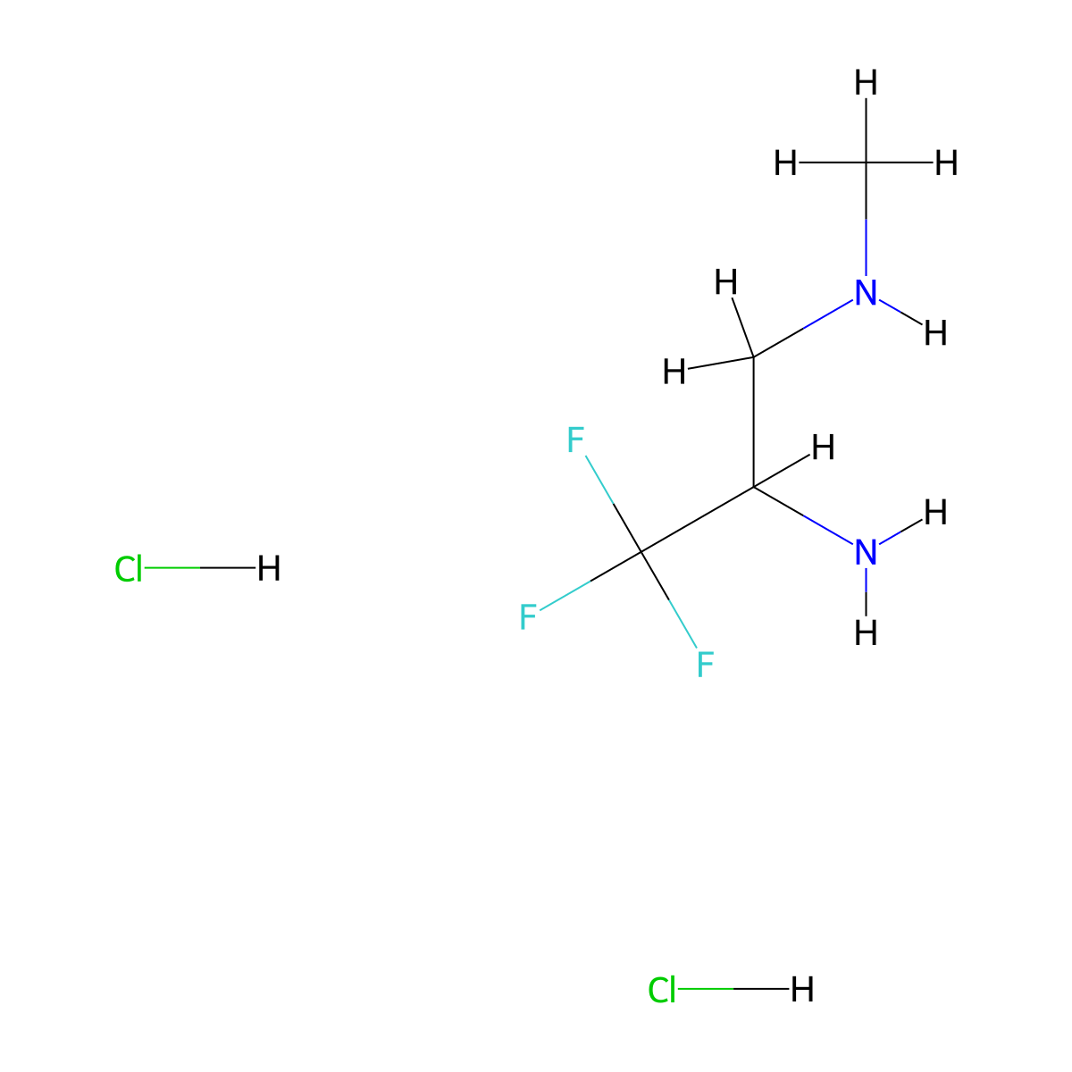 (2-Amino-3,3,3-trifluoropropyl)(methyl)amine dihydrochloride molecular structure, CAS 2361645-04-5
