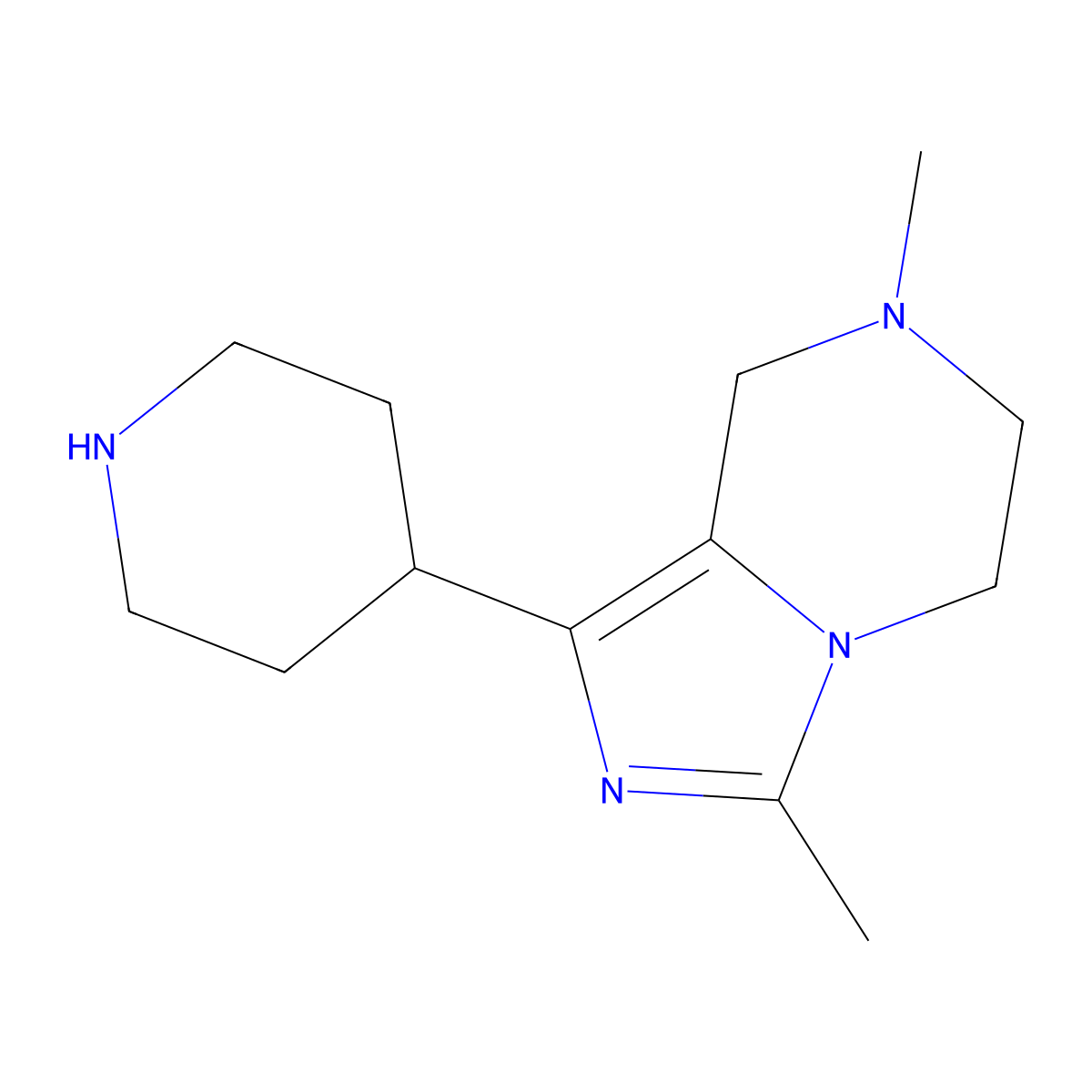 4-{3,7-dimethyl-5H,6H,7H,8H-imidazo[1,5-a]pyrazin-1-yl}piperidine molecular structure, CAS 2361645-15-8