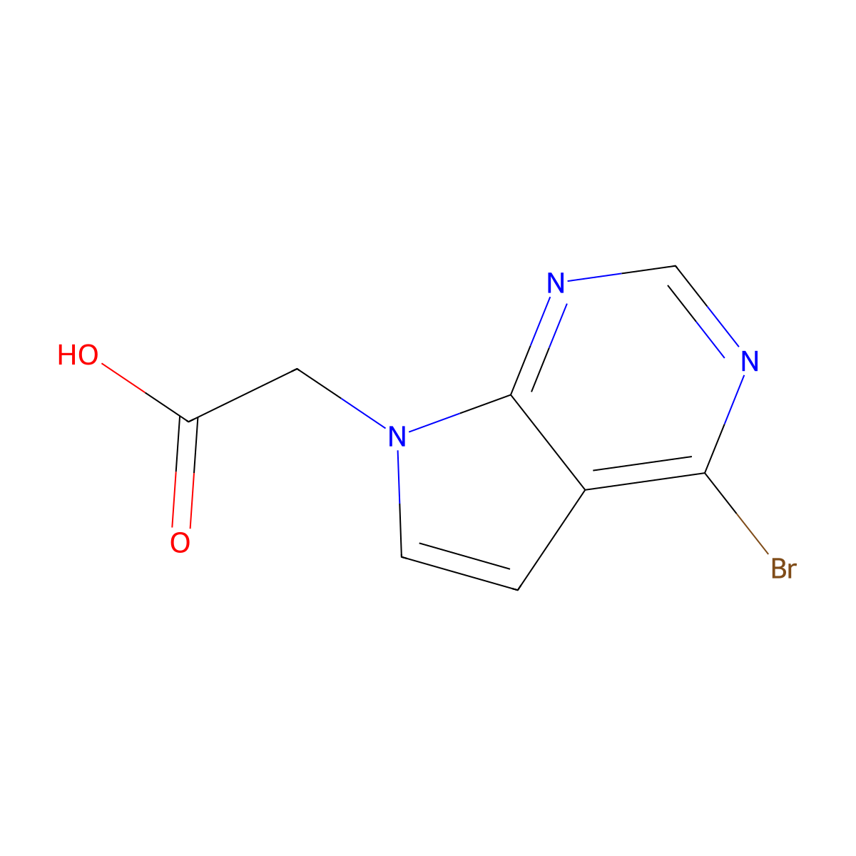 2-{4-bromo-7H-pyrrolo[2,3-d]pyrimidin-7-yl}acetic acid molecular structure, CAS 2361645-16-9