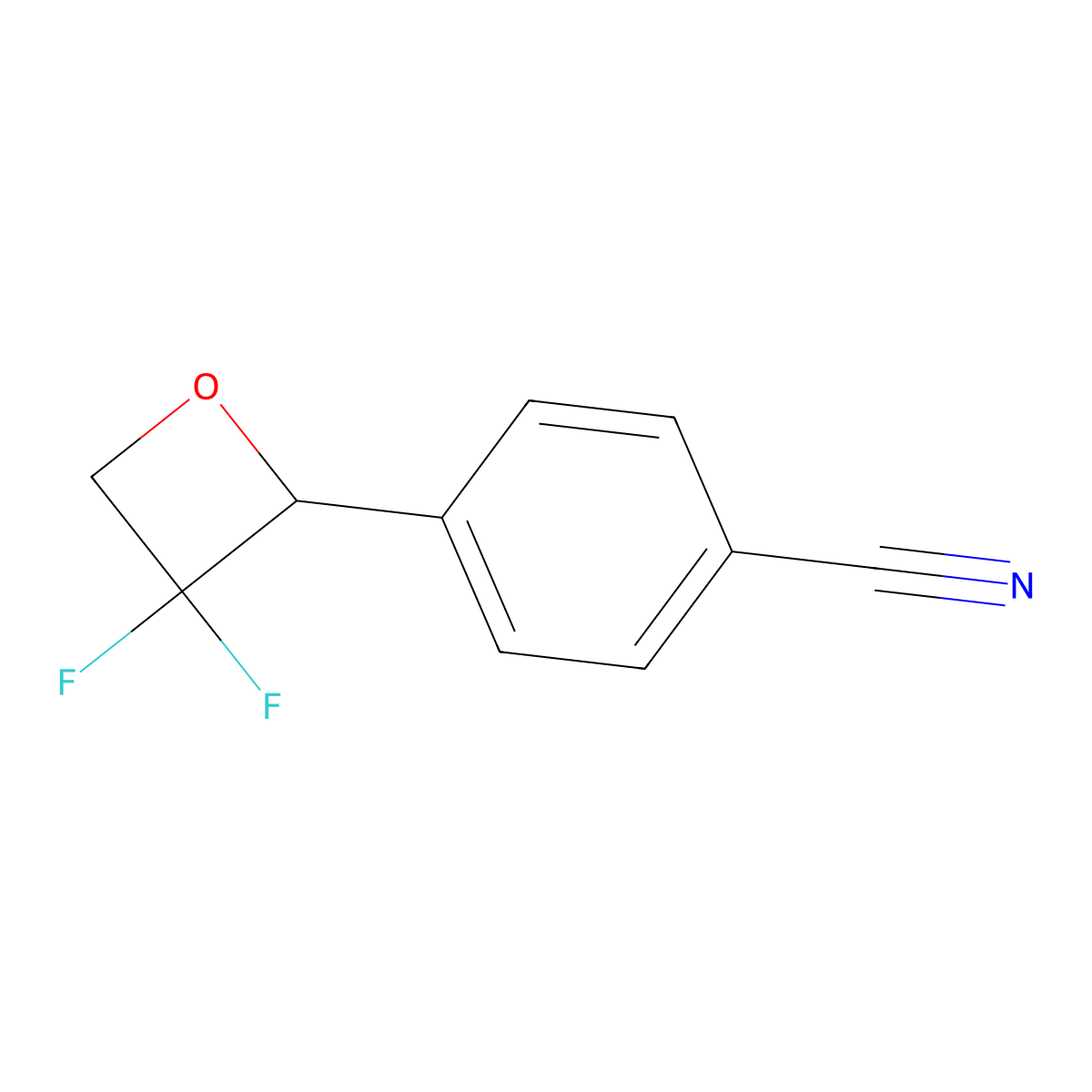 4-(3,3-Difluorooxetan-2-yl)benzonitrile molecular structure, CAS 2361645-20-5