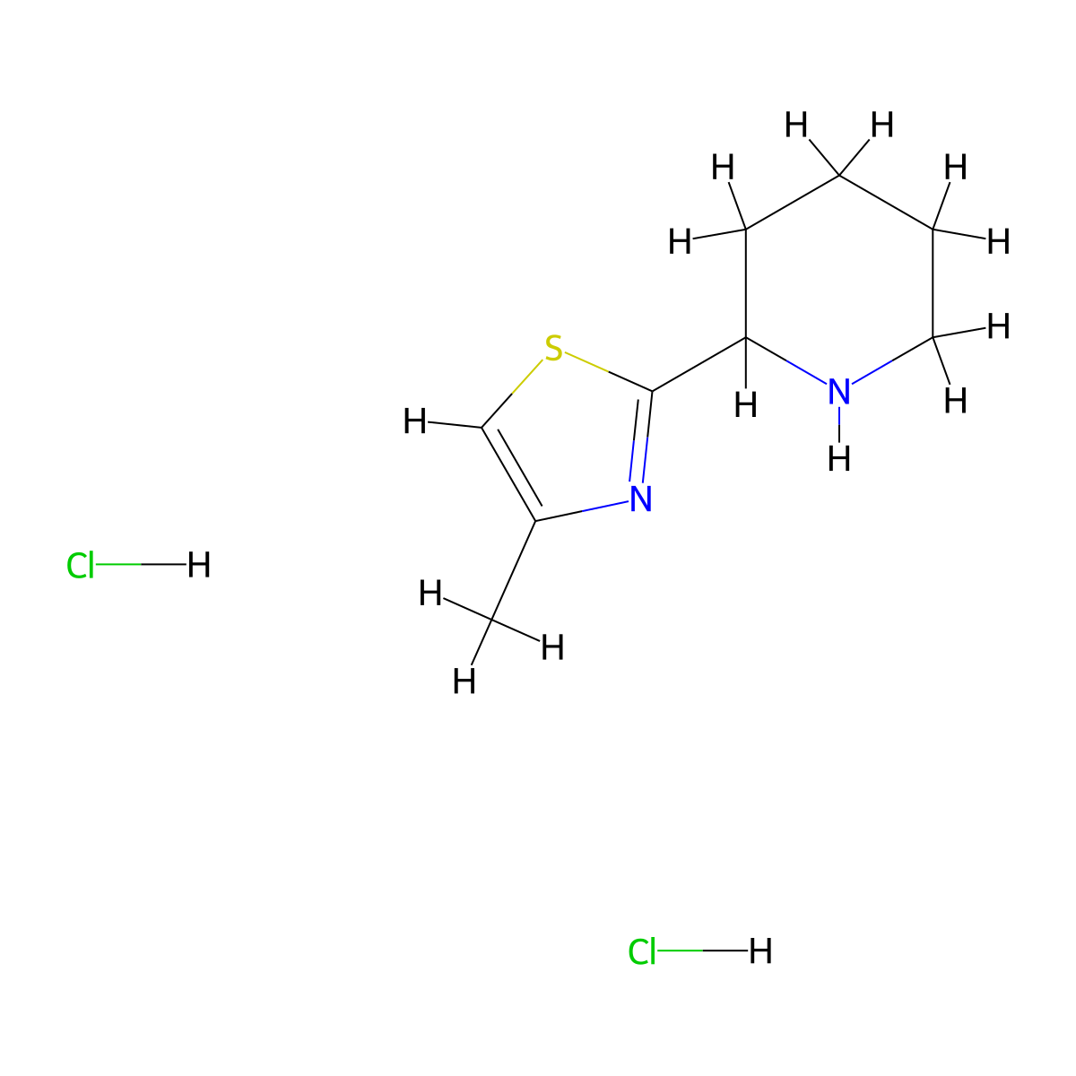 2-(4-Methyl-1,3-thiazol-2-yl)piperidine dihydrochloride molecular structure, CAS 2361645-29-4