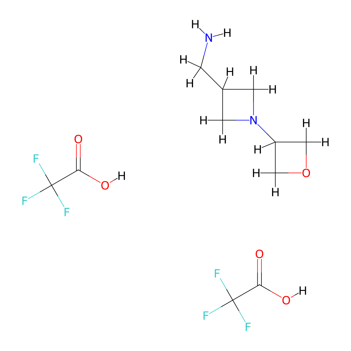 [1-(Oxetan-3-yl)azetidin-3-yl]methanamine; bis(trifluoroacetic acid) molecular structure, CAS 2361645-32-9