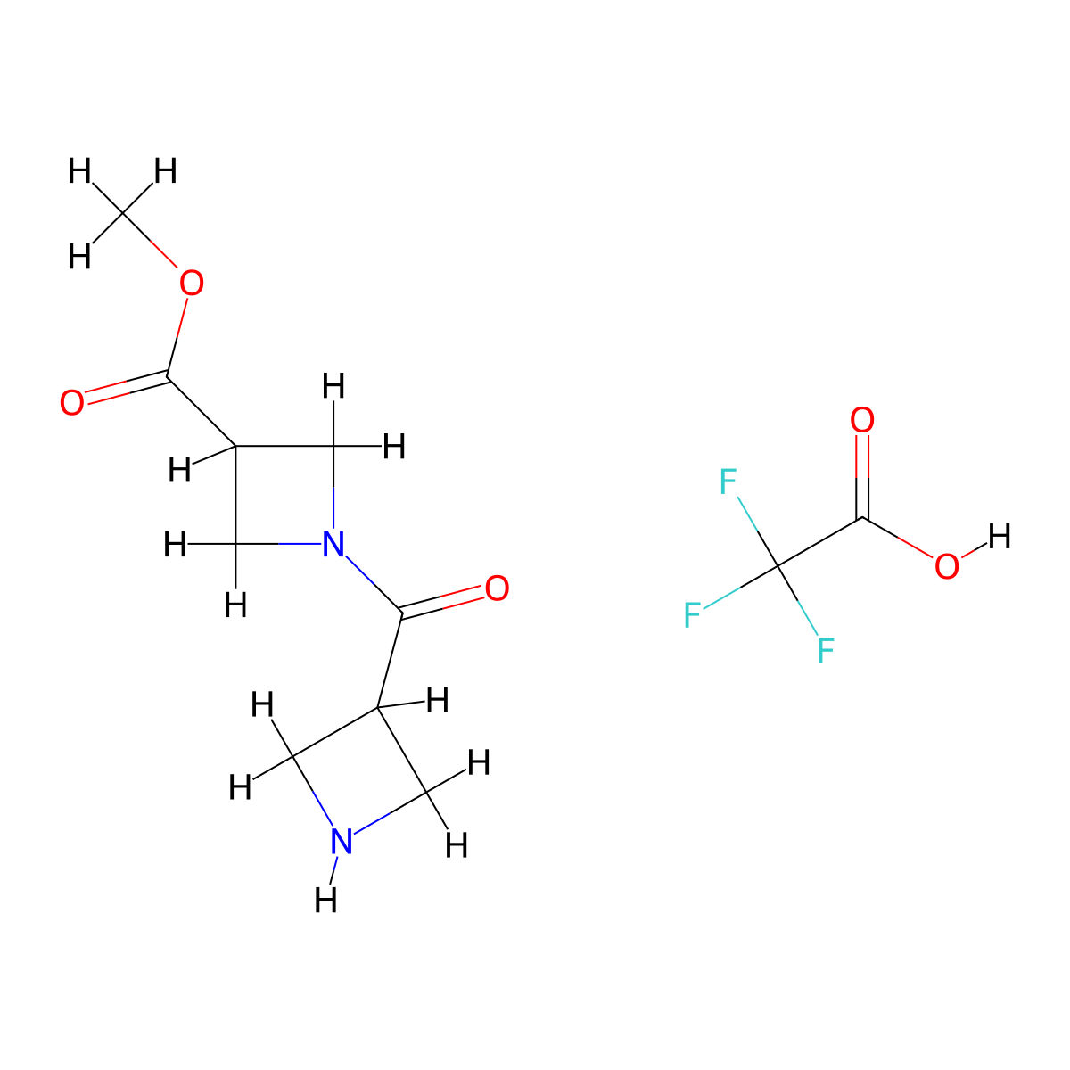 Methyl1-(azetidine-3-carbonyl)azetidine-3-carboxylate,trifluoroaceticacid molecular structure, CAS 2361645-34-1