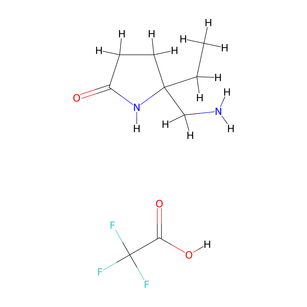 5-(Aminomethyl)-5-ethylpyrrolidin-2-one,trifluoroaceticacid molecular structure, CAS 2361645-41-0