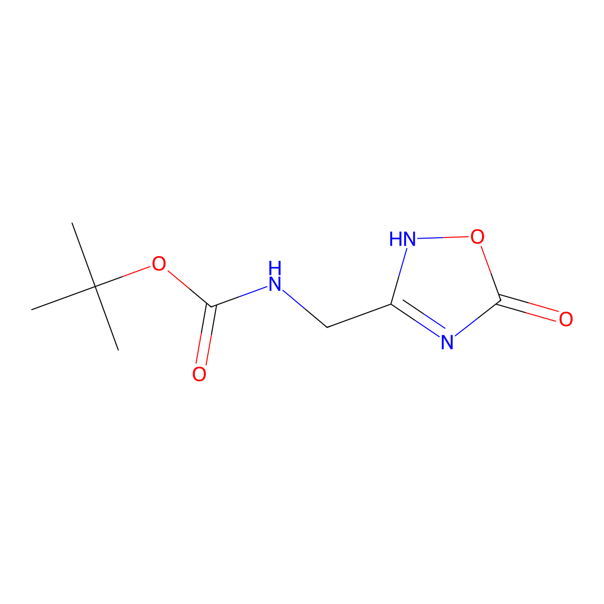 tert-butyl N-[(5-oxo-2,5-dihydro-1,2,4-oxadiazol-3-yl)methyl]carbamate molecular structure, CAS 2361645-56-7