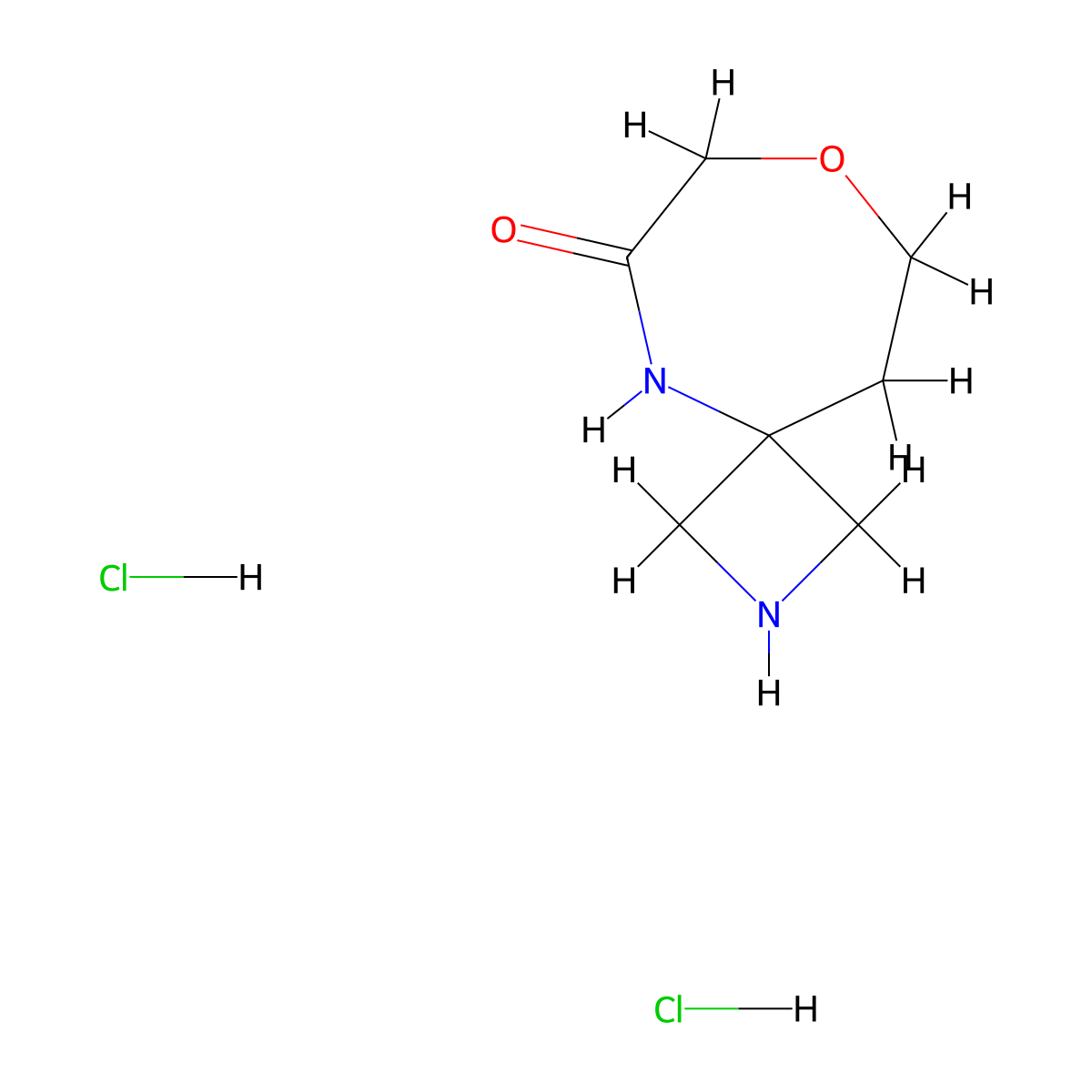 8-Oxa-2,5-diazaspiro[3.6]decan-6-one dihydrochloride molecular structure, CAS 2361645-58-9