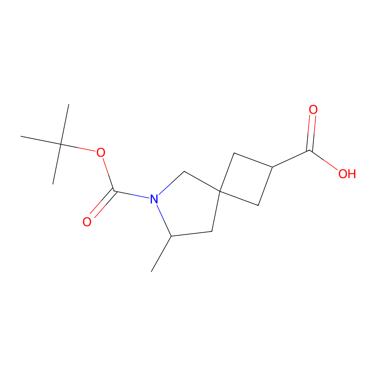 7-Methyl-6-[(2-methylpropan-2-yl)oxycarbonyl]-6-azaspiro[3.4]octane-2-carboxylic acid molecular structure, CAS 2361645-63-6