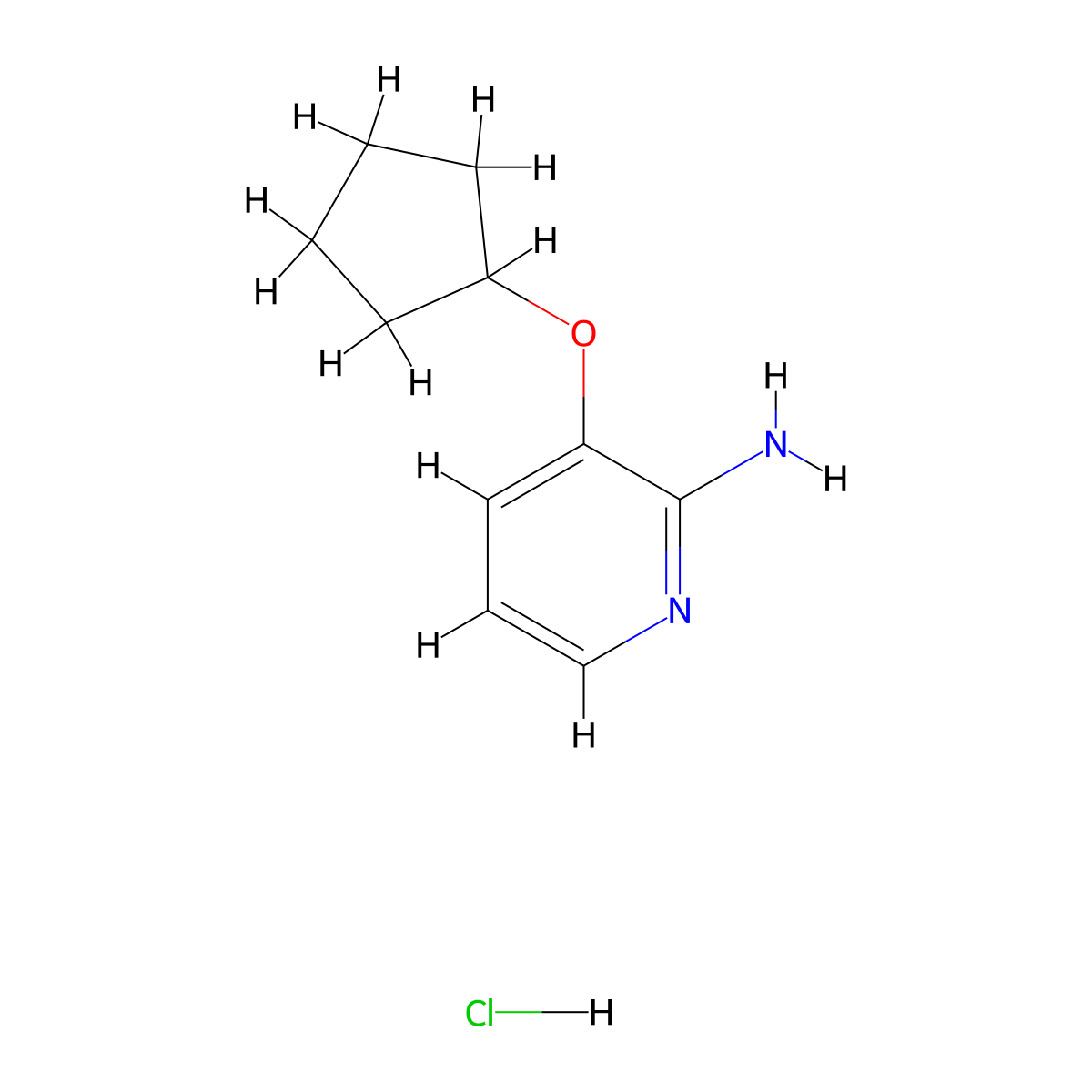 3-(Cyclopentyloxy)pyridin-2-amine hydrochloride molecular structure, CAS 2361645-65-8