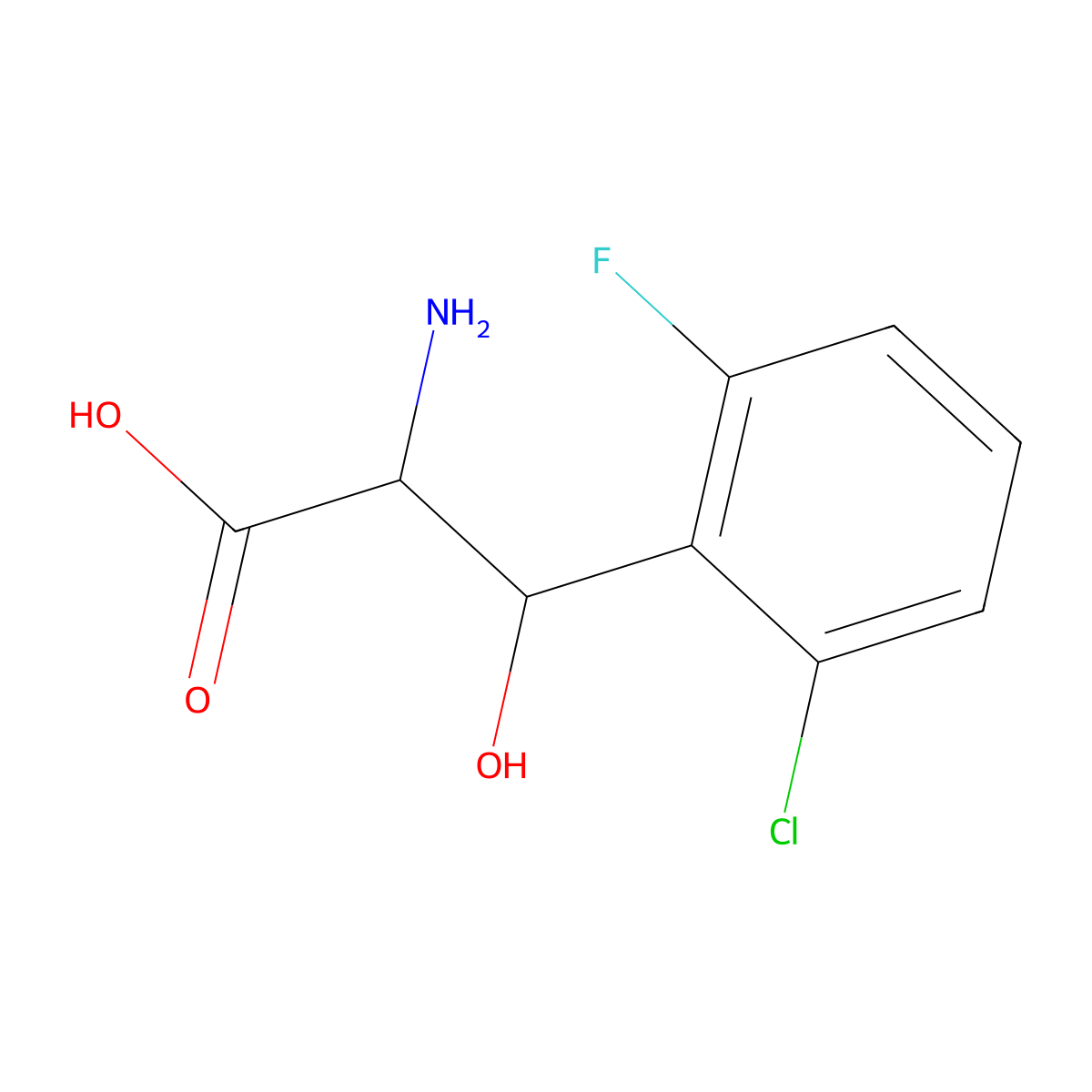 2-Amino-3-(2-chloro-6-fluorophenyl)-3-hydroxypropanoic acid molecular structure, CAS 2361645-73-8