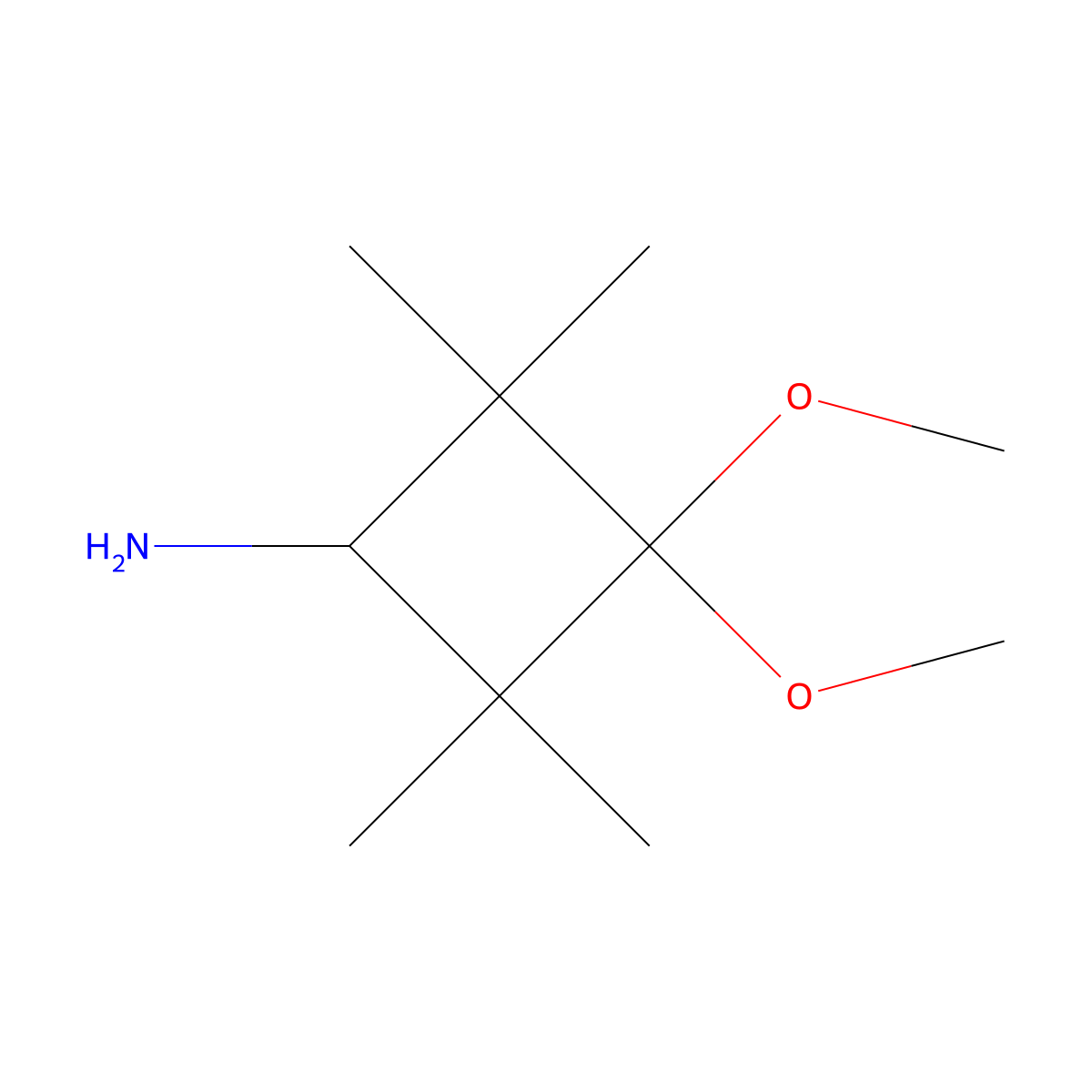 3,3-Dimethoxy-2,2,4,4-tetramethylcyclobutan-1-amine molecular structure, CAS 2361645-74-9