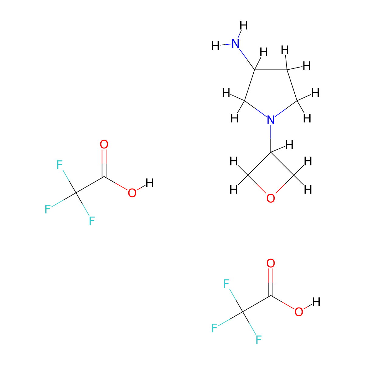 1-(Oxetan-3-yl)pyrrolidin-3-amine,bis(trifluoroaceticacid) molecular structure, CAS 2361645-78-3