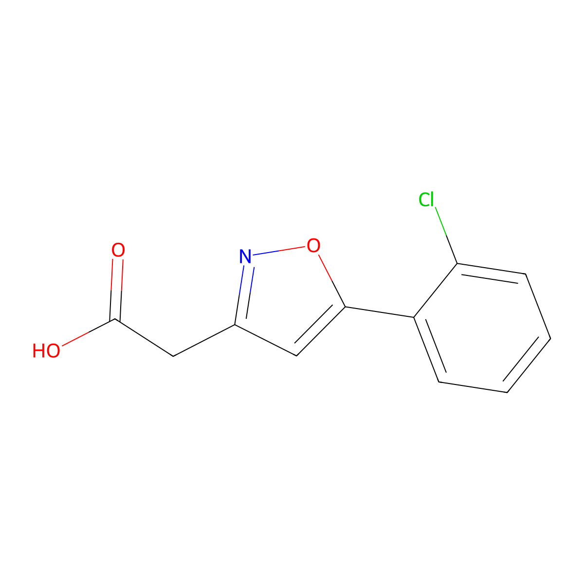 2-[5-(2-Chlorophenyl)-1,2-oxazol-3-yl]acetic acid molecular structure, CAS 2361645-82-9