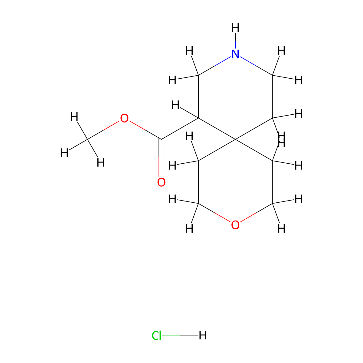 Methyl3-oxa-9-azaspiro[5.5]undecane-7-carboxylatehydrochloride molecular structure, CAS 2361646-52-6