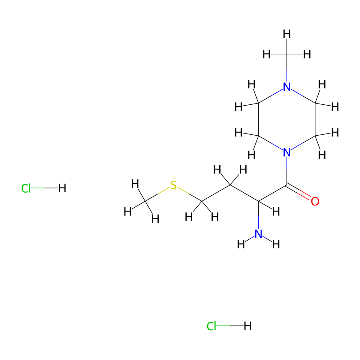 2-Amino-1-(4-methylpiperazin-1-yl)-4-(methylsulfanyl)butan-1-one dihydrochloride molecular structure, CAS 2361655-23-2