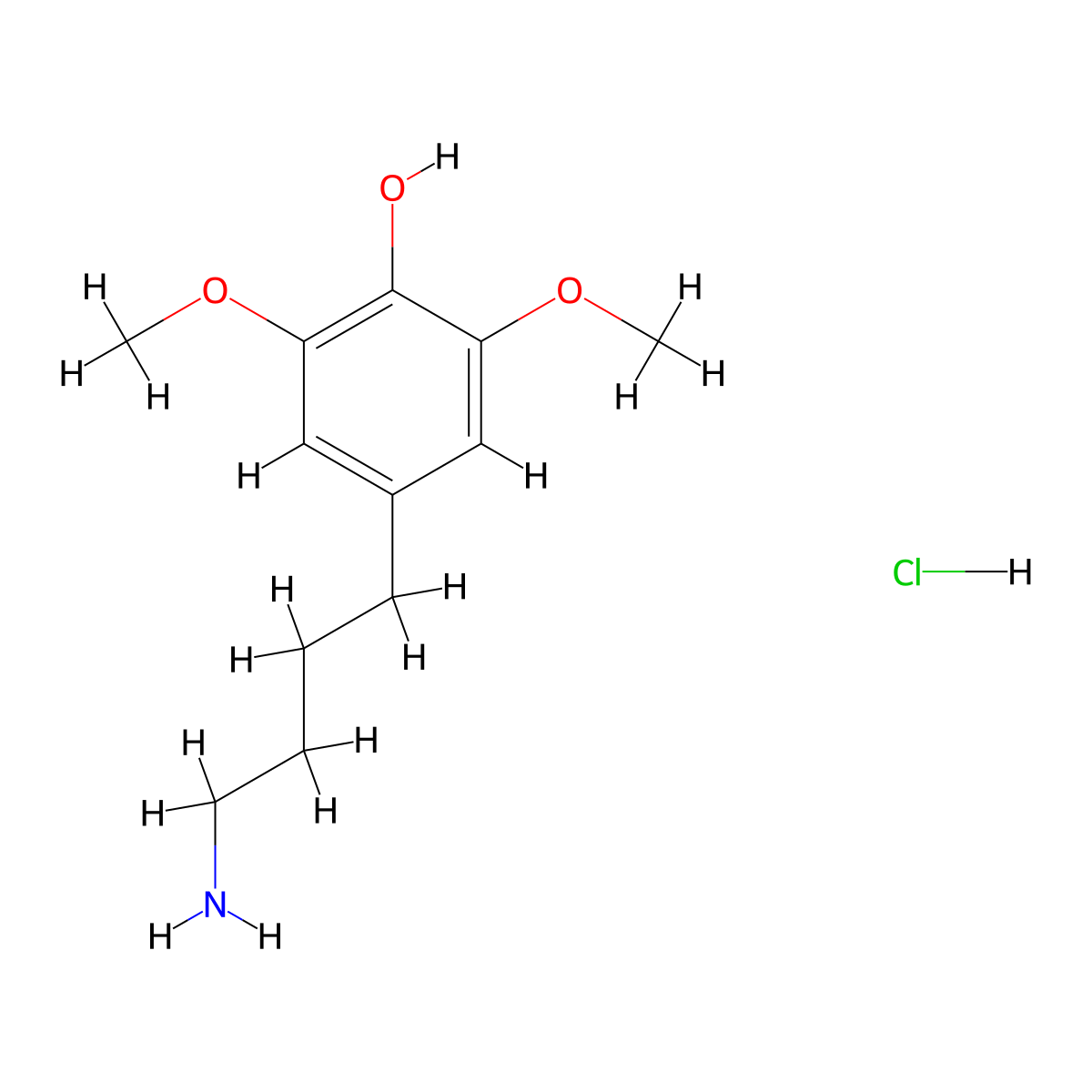 4-(4-Aminobutyl)-2,6-dimethoxyphenol hydrochloride molecular structure, CAS 2361656-23-5