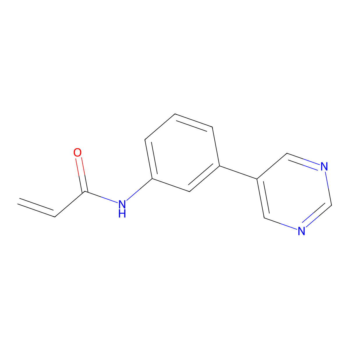 N-(3-Pyrimidin-5-ylphenyl)prop-2-enamide molecular structure, CAS 2361657-31-8