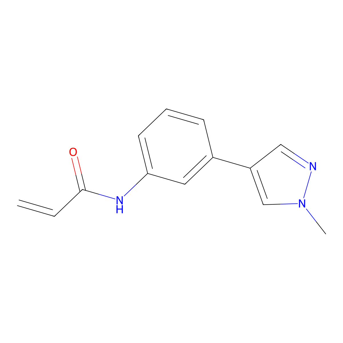 N-[3-(1-Methylpyrazol-4-yl)phenyl]prop-2-enamide molecular structure, CAS 2361657-88-5