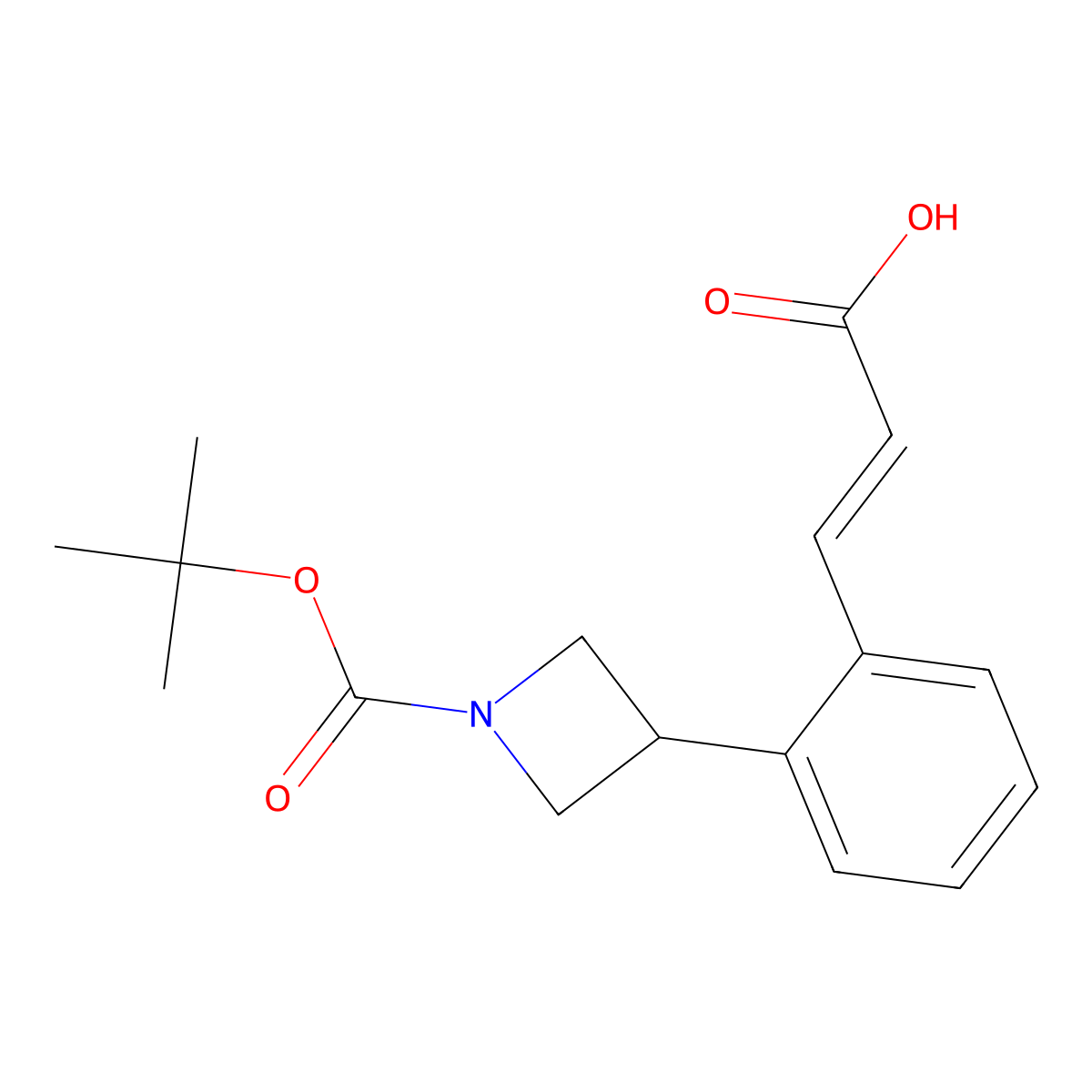 (2E)-3-(2-{1-[(tert-butoxy)carbonyl]azetidin-3-yl}phenyl)prop-2-enoicacid molecular structure, CAS 2361658-51-5