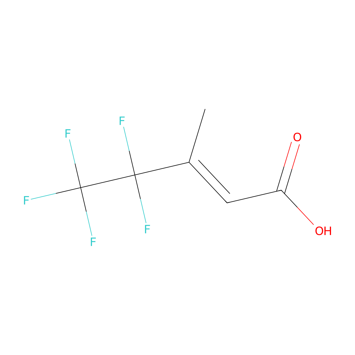 4,4,5,5,5-Pentafluoro-3-methylpent-2-enoic acid molecular structure, CAS 2361658-52-6