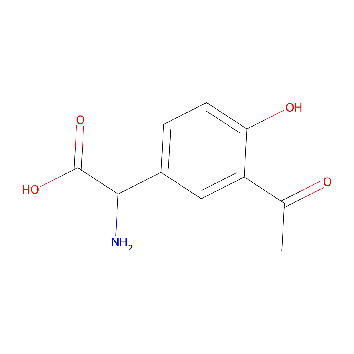 2-(3-Acetyl-4-hydroxyphenyl)-2-aminoacetic acid molecular structure, CAS 2361665-52-1