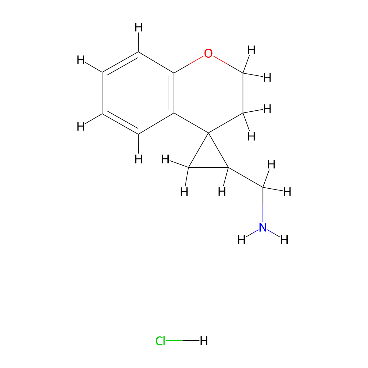 {2,3-Dihydrospiro[1-benzopyran-4,1'-cyclopropane]-3'-yl}methanamine hydrochloride molecular structure, CAS 2361674-58-8