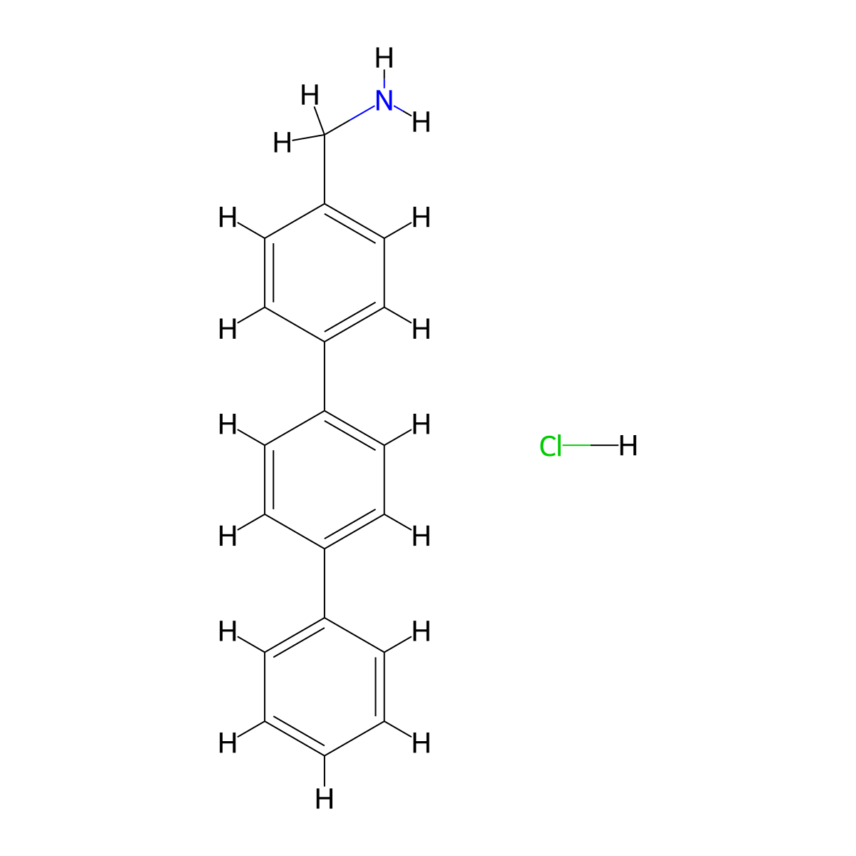 (4-(4-Phenylphenyl)phenyl)methanamine hydrochloride molecular structure, CAS 2361675-41-2