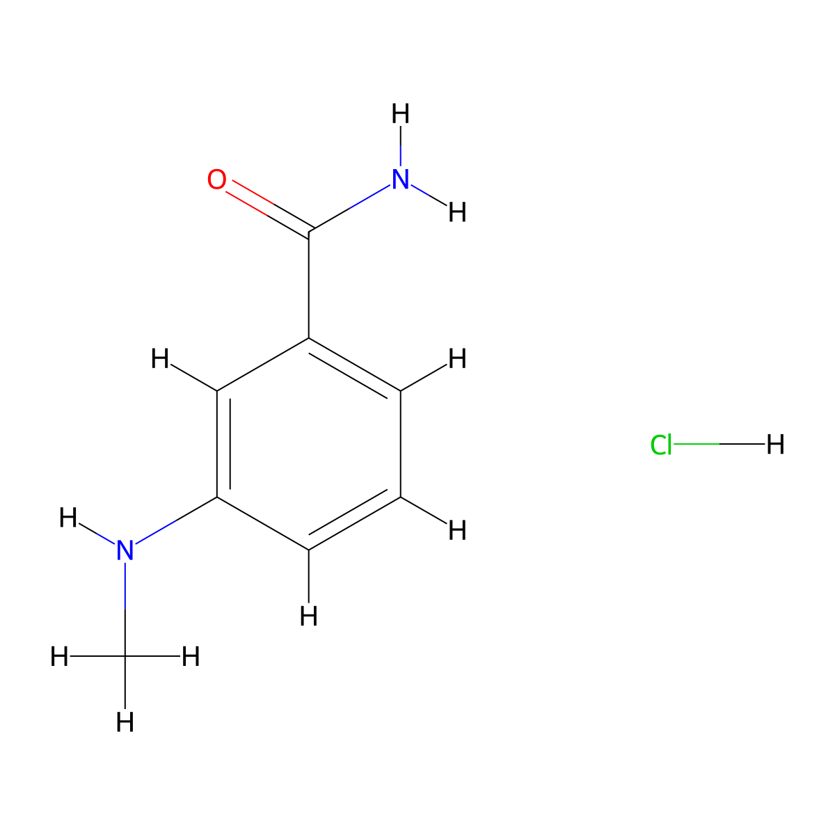 3-(Methylamino)benzamide hydrochloride molecular structure, CAS 2361676-45-9