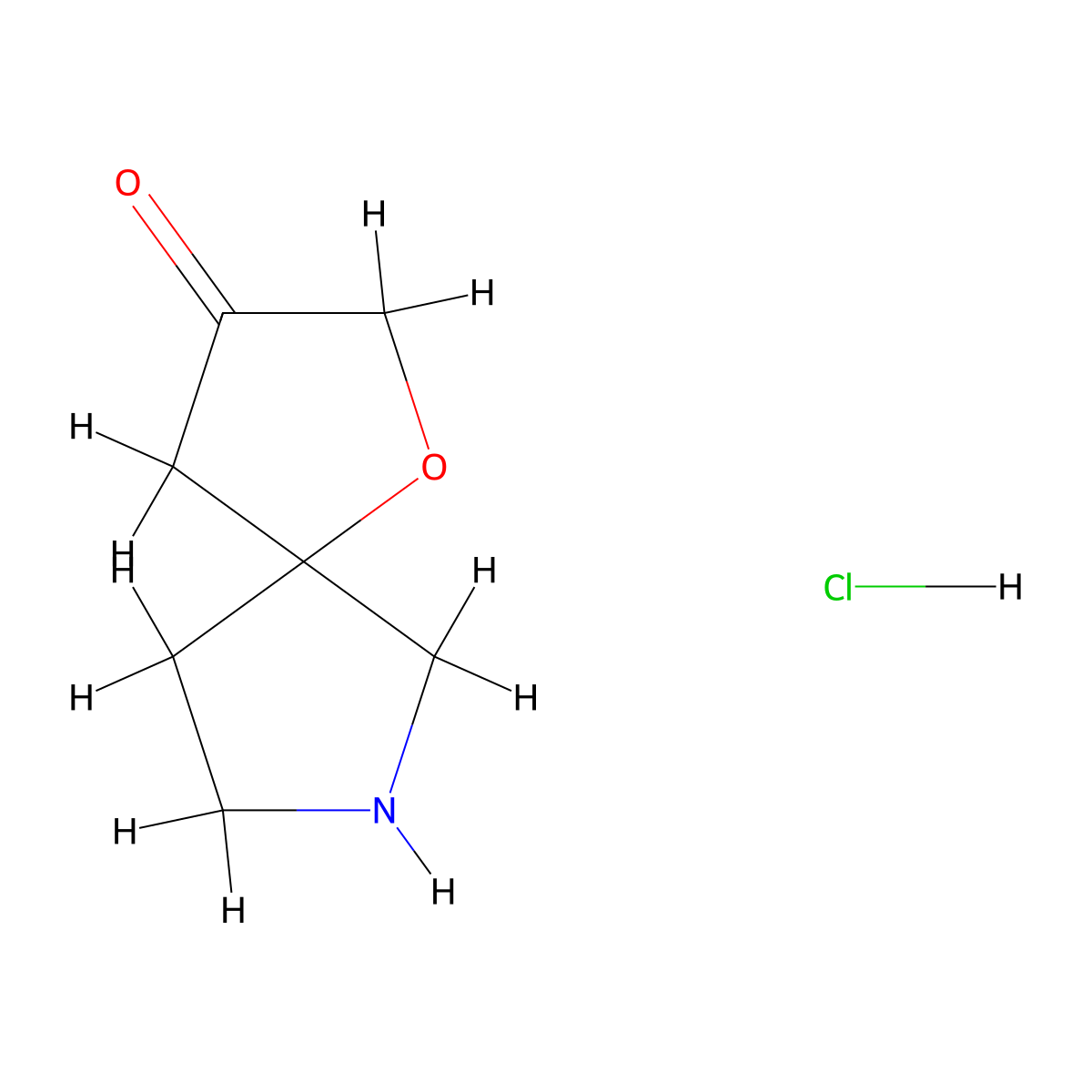1-Oxa-7-azaspiro(4.4)nonan-3-one hydrochloride molecular structure, CAS 2361676-53-9