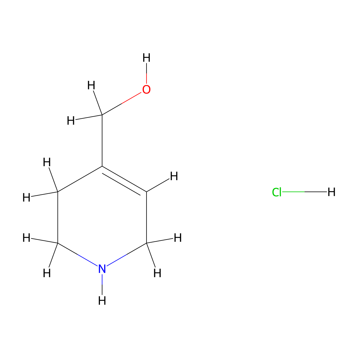 (1,2,3,6-Tetrahydropyridin-4-yl)methanol hydrochloride molecular structure, CAS 2361676-65-3