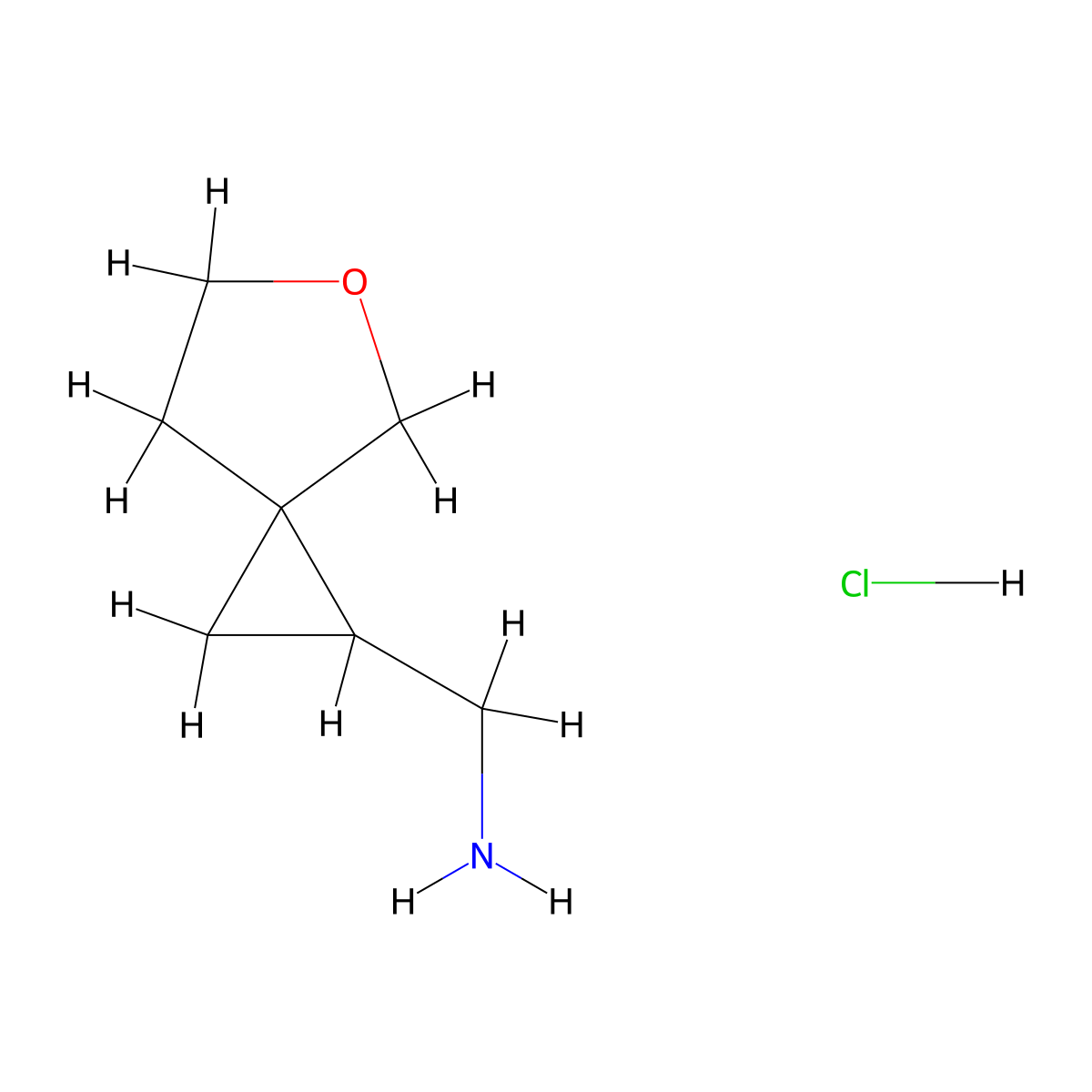 {5-Oxaspiro[2.4]heptan-1-yl}methanamine hydrochloride molecular structure, CAS 2361677-65-6