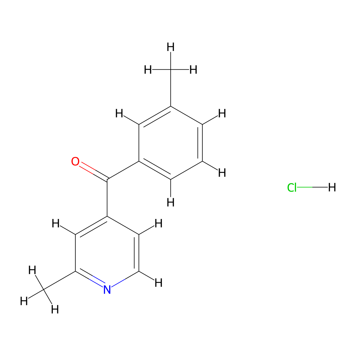 2-Methyl-4-(3-methylbenzoyl)pyridine hydrochloride molecular structure, CAS 2361678-24-0