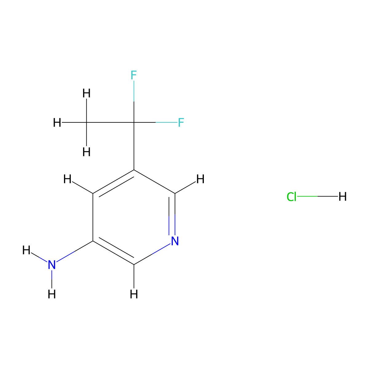 5-(1,1-Difluoroethyl)pyridin-3-amine hydrochloride molecular structure, CAS 2361678-64-8
