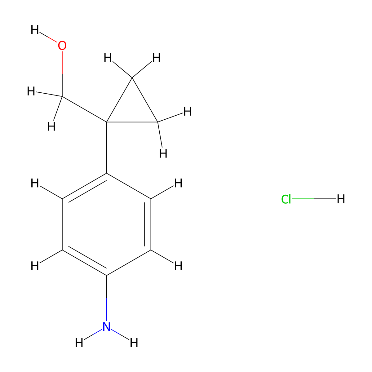 (1-(4-Aminophenyl)cyclopropyl)methanol hydrochloride molecular structure, CAS 2361678-81-9