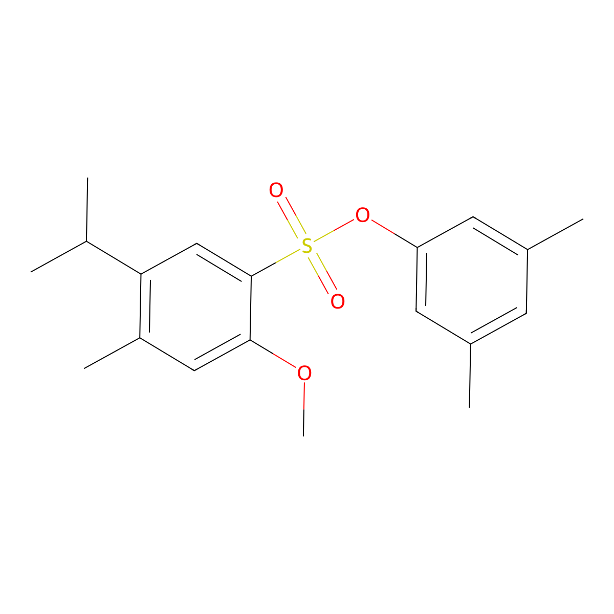 3,5-Dimethylphenyl 2-methoxy-4-methyl-5-(propan-2-yl)benzene-1-sulfonate molecular structure, CAS 2361681-10-7