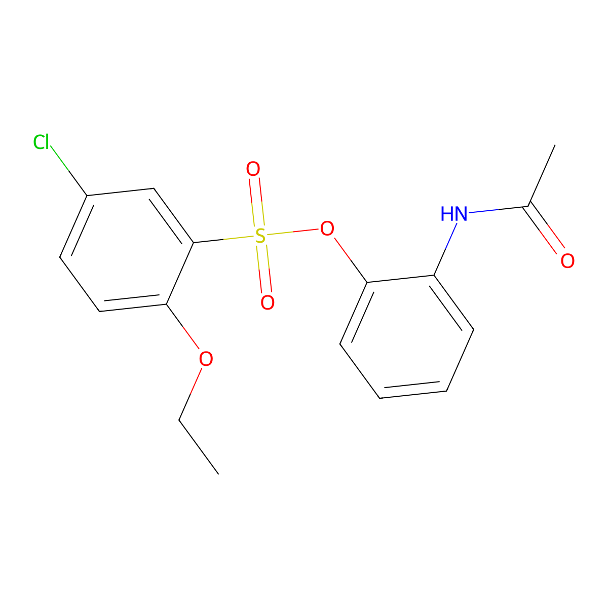 2-Acetamidophenyl 5-chloro-2-ethoxybenzene-1-sulfonate molecular structure, CAS 2361681-28-7