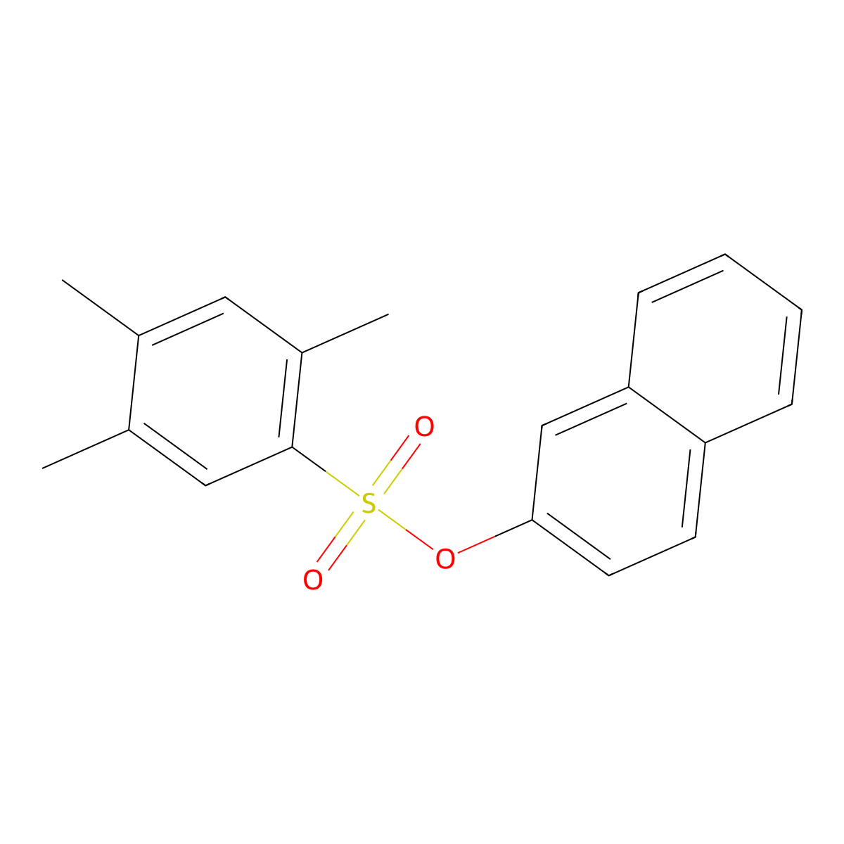 Naphthalen-2-yl 2,4,5-trimethylbenzene-1-sulfonate molecular structure, CAS 2361684-19-5