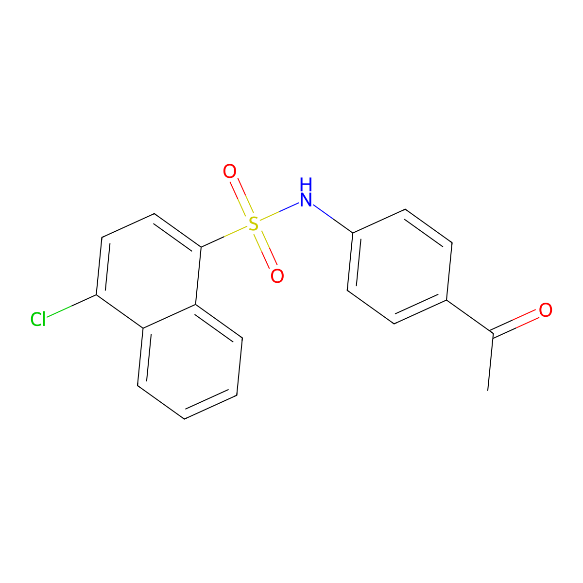 N-(4-acetylphenyl)-4-chloronaphthalene-1-sulfonamide molecular structure, CAS 2361691-93-0