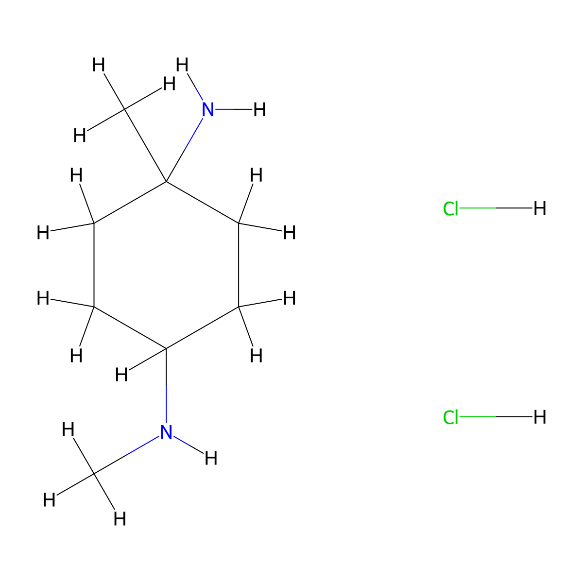 N1,4-dimethylcyclohexane-1,4-diamine dihydrochloride molecular structure, CAS 2361698-60-2