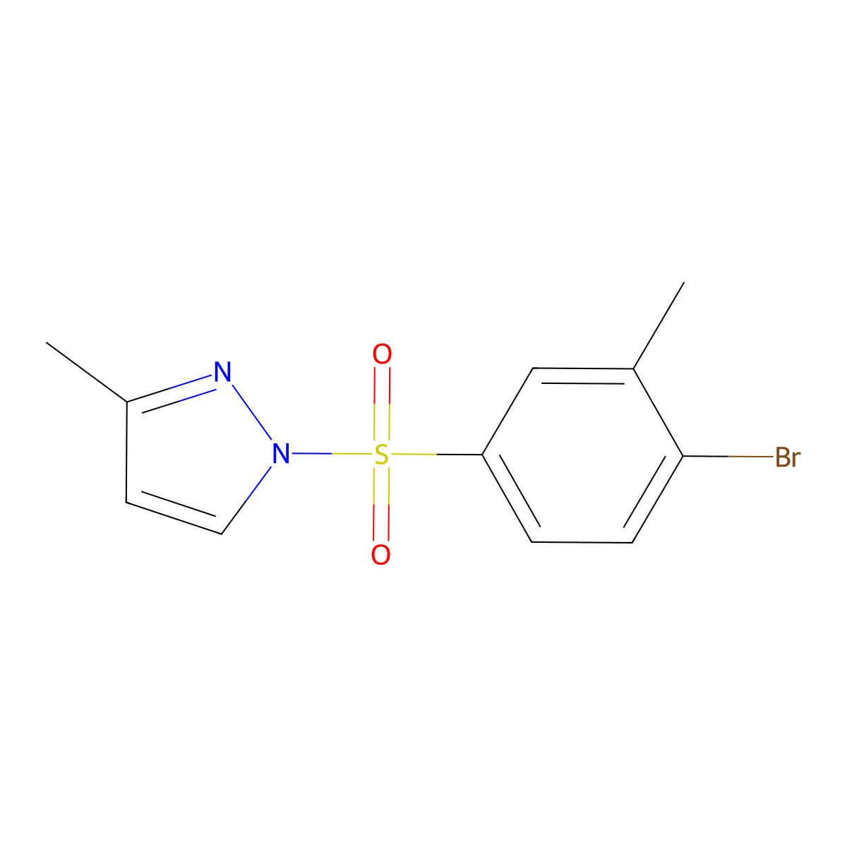 1-(4-bromo-3-methylbenzenesulfonyl)-3-methyl-1H-pyrazole molecular structure, CAS 2361700-46-9