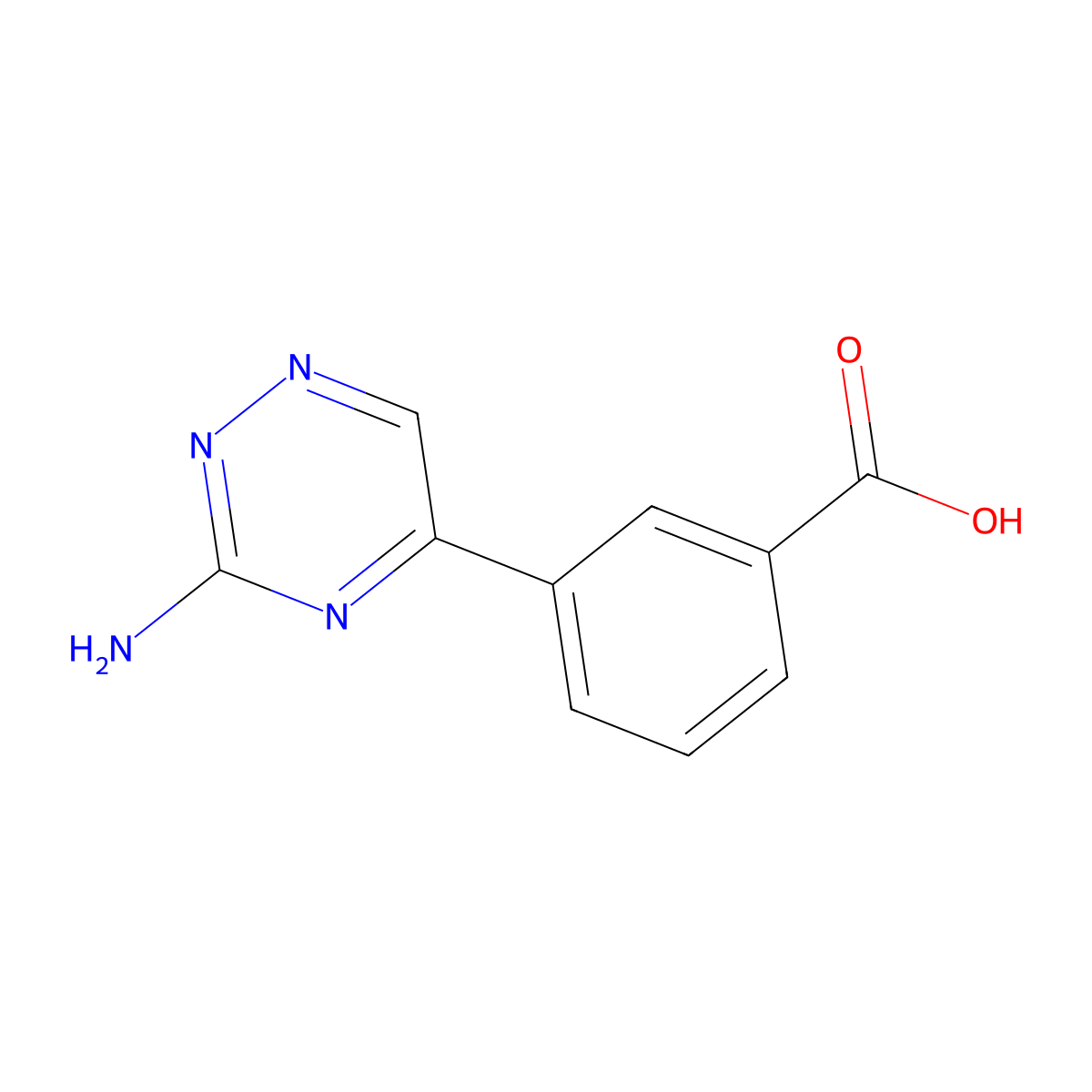 3-(3-Amino-1,2,4-triazin-5-yl)benzoic acid molecular structure, CAS 2361703-56-0