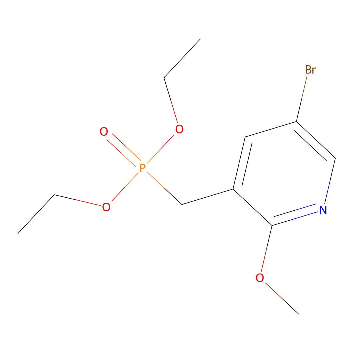 Diethyl ((5-bromo-2-methoxypyridin-3-yl)methyl)phosphonate molecular structure, CAS 2361703-81-1