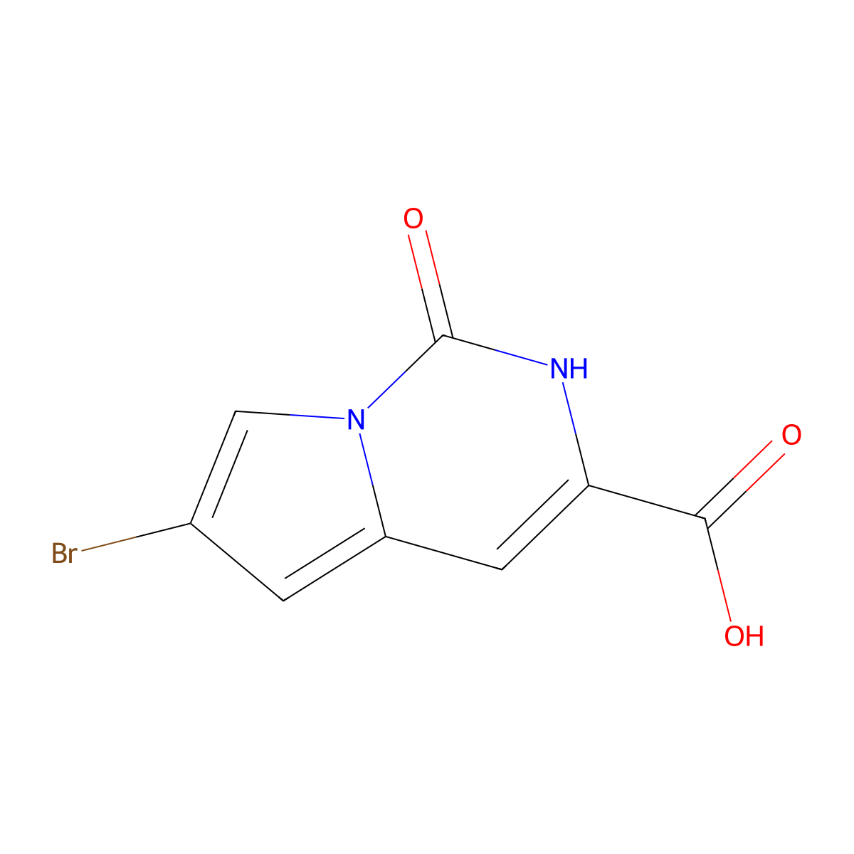 6-bromo-1-oxo-1H,2H-pyrrolo[1,2-c]pyrimidine-3-carboxylic acid molecular structure, CAS 2361706-94-5